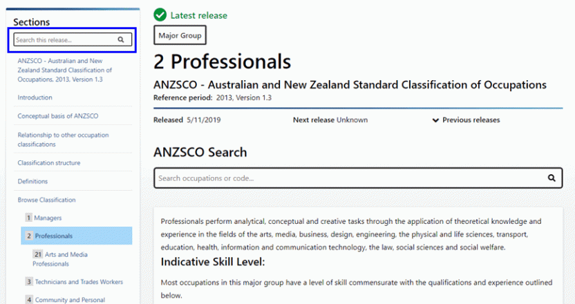 Multipage search location